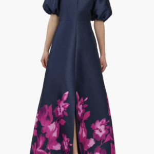 Delfina Puff Sleeve Mikado Gown Kay Unger
